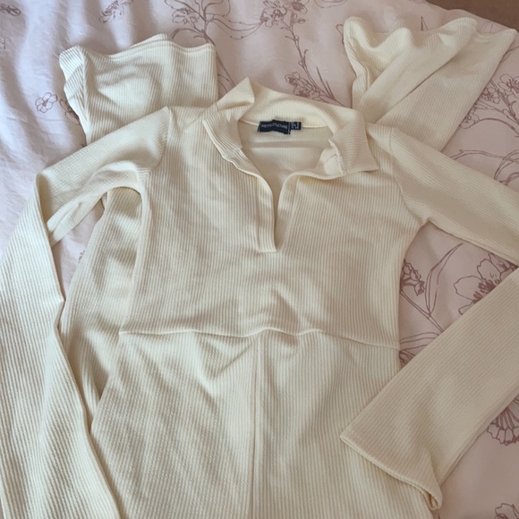 Stone Rib Collar Detail Flare Leg Maternity Jumpsuit - Picture 4 of 6